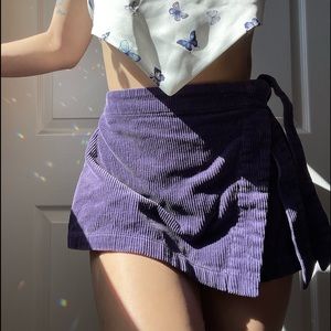 purple corduroy skort